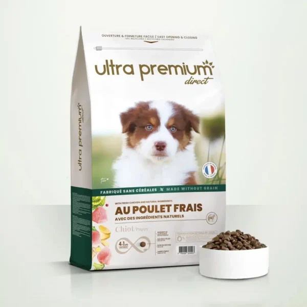 Croquettes au poulet frais sans céréales pour Chiot toutes tailles