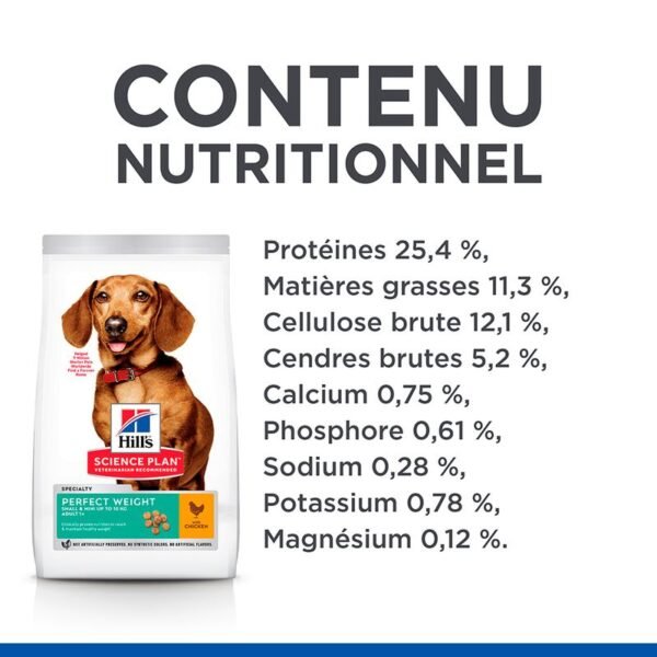Hill's Science Plan Adult 1+ Perfect Weight Small & Mini poulet pour chien - Image 4