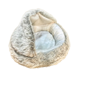 Igloo Douillet Gris pour Chat ou Petit Chien