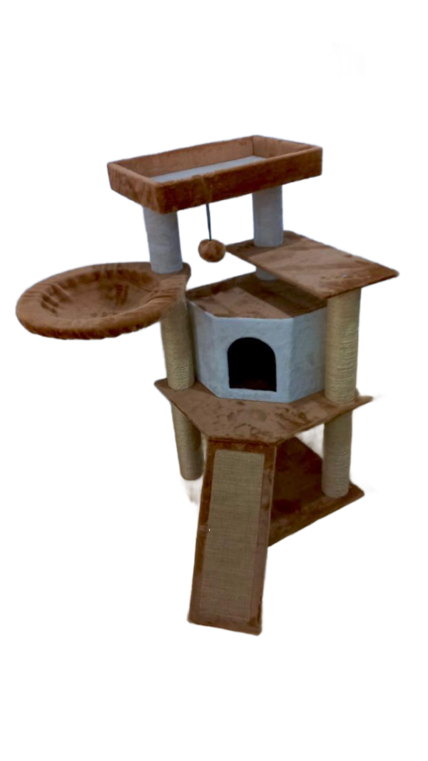 Arbre à chat avec plateformes et niche centrale
