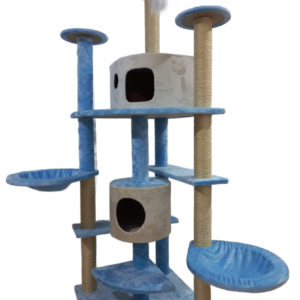 Arbre à chat bleu avec espaces multiples