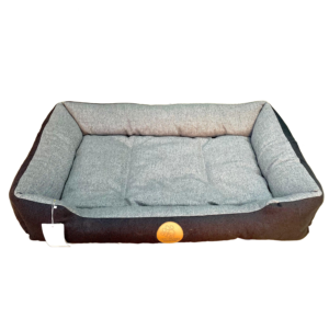 Lit Rectangulaire Gris avec Bordures Noires