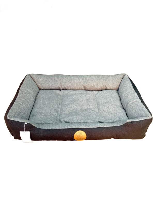 Lit Rectangulaire Gris avec Bordures Noires